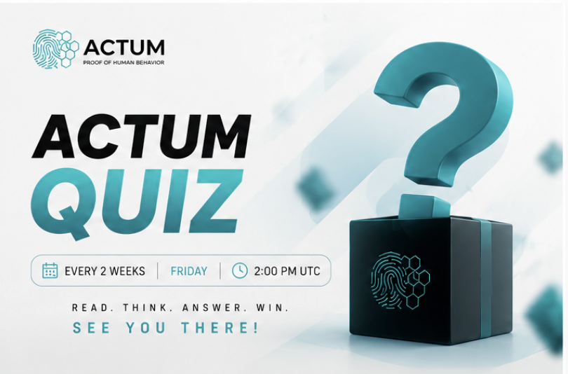 Actum_system's tweet photo. 📢 ACTUM QUIZ  

Bi-weekly Quiz. Dive deep into the ACTUM Whitepaper and test your knowledge! Stay active in the community. More details & rewards already announced in our Discord. See you there!

Join now 👉 https://t.co/m8Jjg8Az32
