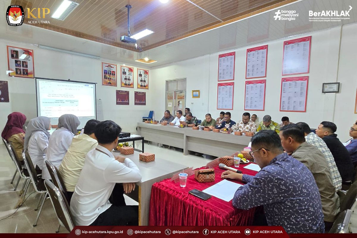 kipacehutara's tweet photo. #TemanPemilih Aceh Utara – Komisi Independen Pemilihan (KIP) Kabupaten Aceh Utara melaksanakan Rapat Pleno Terbuka Rekapitulasi Pemutakhiran Data Pemilih Berkelanjutan (PDPB) Triwulan II Tahun 2026 pada Kamis, 02 Juli 2026. https://t.co/y2QB4560jo