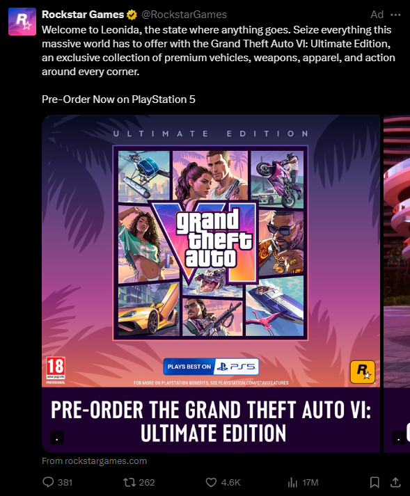 RadikalSoV's tweet photo. First GTA VI marketing to pop up on my timeline so far👀 https://t.co/ECuISpJdEE