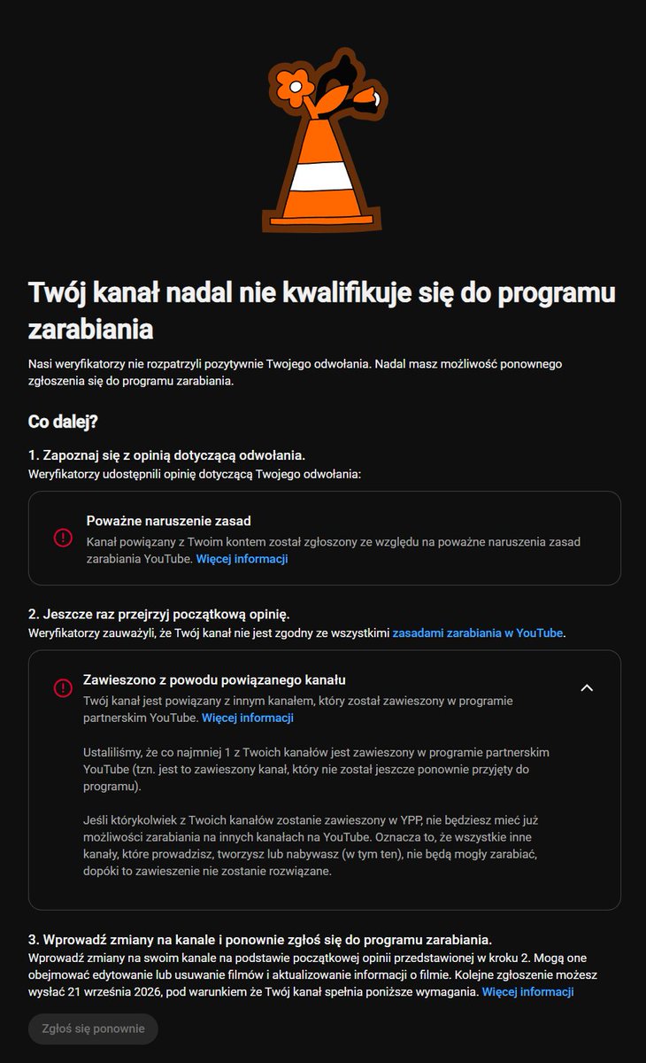 FunnyClips_1's tweet photo. Hey @TeamYouTube @YouTube , my 3 channels were unfairly suspended from YPP ("linked channel" reason). This is a system error! Between 22-29.06.2026, I was on vacation in Spain and used the apartment's Wi-Fi. The system falsely linked me to a previous guest's suspended account. https://t.co/MPQuyMlq4A