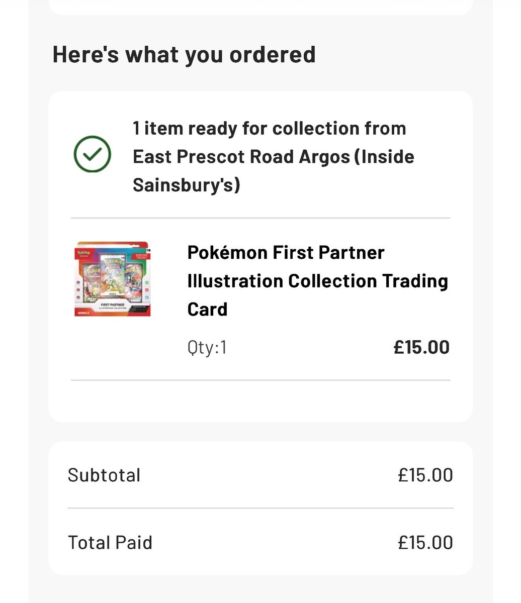 AlvinnTM's tweet photo. @pokemondealsuk Didn’t even get a notification to say money had been taken &amp; then got a text to say ready for pick up &amp; checked my app 😱😱 https://t.co/9TYqAb0lHl