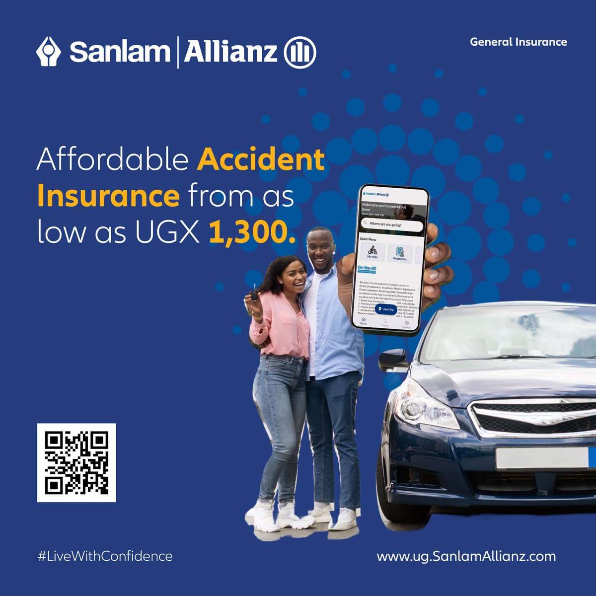 SanlamAllianzUg's tweet photo. Your daily commute should come with peace of mind.

Whether you travel by boda, taxi, or personal car, On the Go Accident Cover protects you against accidents.

Get up to UGX 3,150,000 in benefits, including death, permanent disability, funeral, and accidental medical expenses.