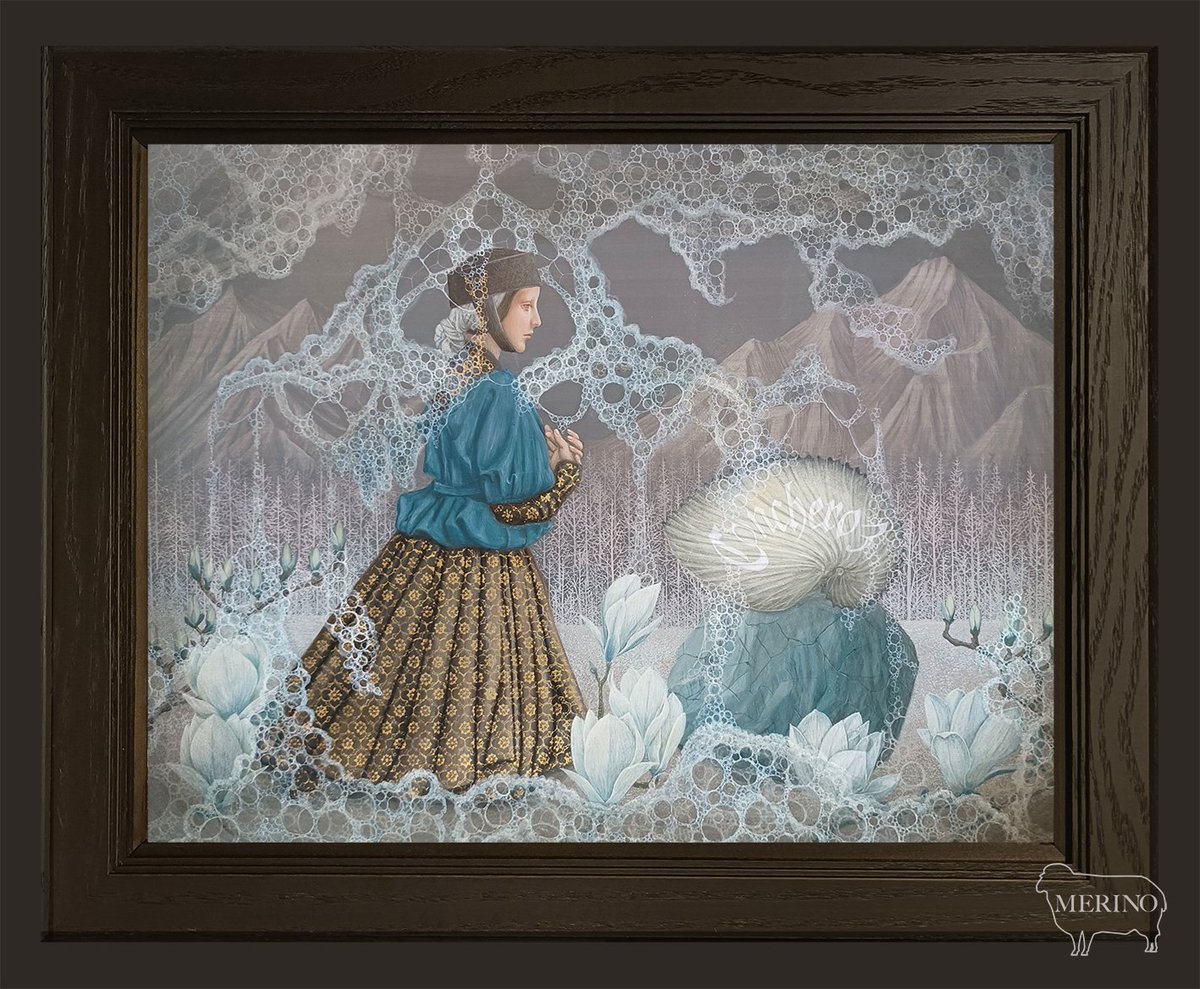 merino_tempera's tweet photo. 明日（3日）より、ワイアートギャラリー様（大阪）にてグループ展に参加いたします。
新作3点を出品いたします。
どうぞよろしくおねがい致します。
[The Sound of Waves]
[ 潮騒]
2026
6F/41×31.8cm
板/ テンペラ/ 金箔/金泥 https://t.co/5FKXfI1WmS