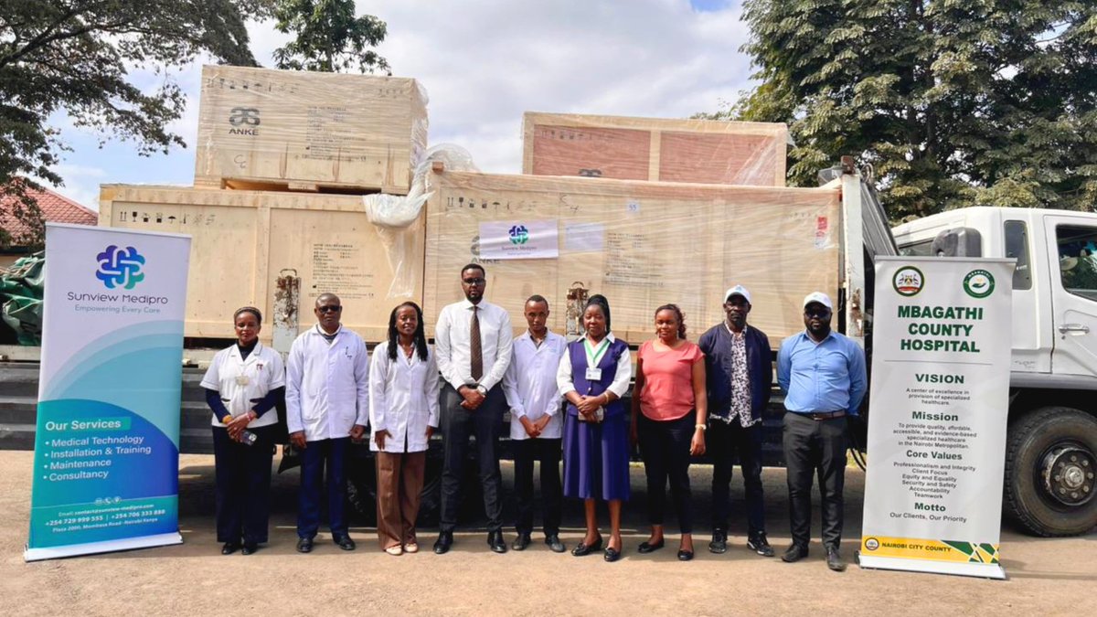 Sunviewmedipro's tweet photo. Mbagathi County Hospital in Nairobi has received an advanced CT scan unit from Sunview Medipro to be installed in the next few days.
The 128-slice CT Scan machine delivers high-quality 3D imaging with faster scan times and lower radiation.
#Mbagathi #CTScan #Radiology #Sunview https://t.co/RbWyoImdOs