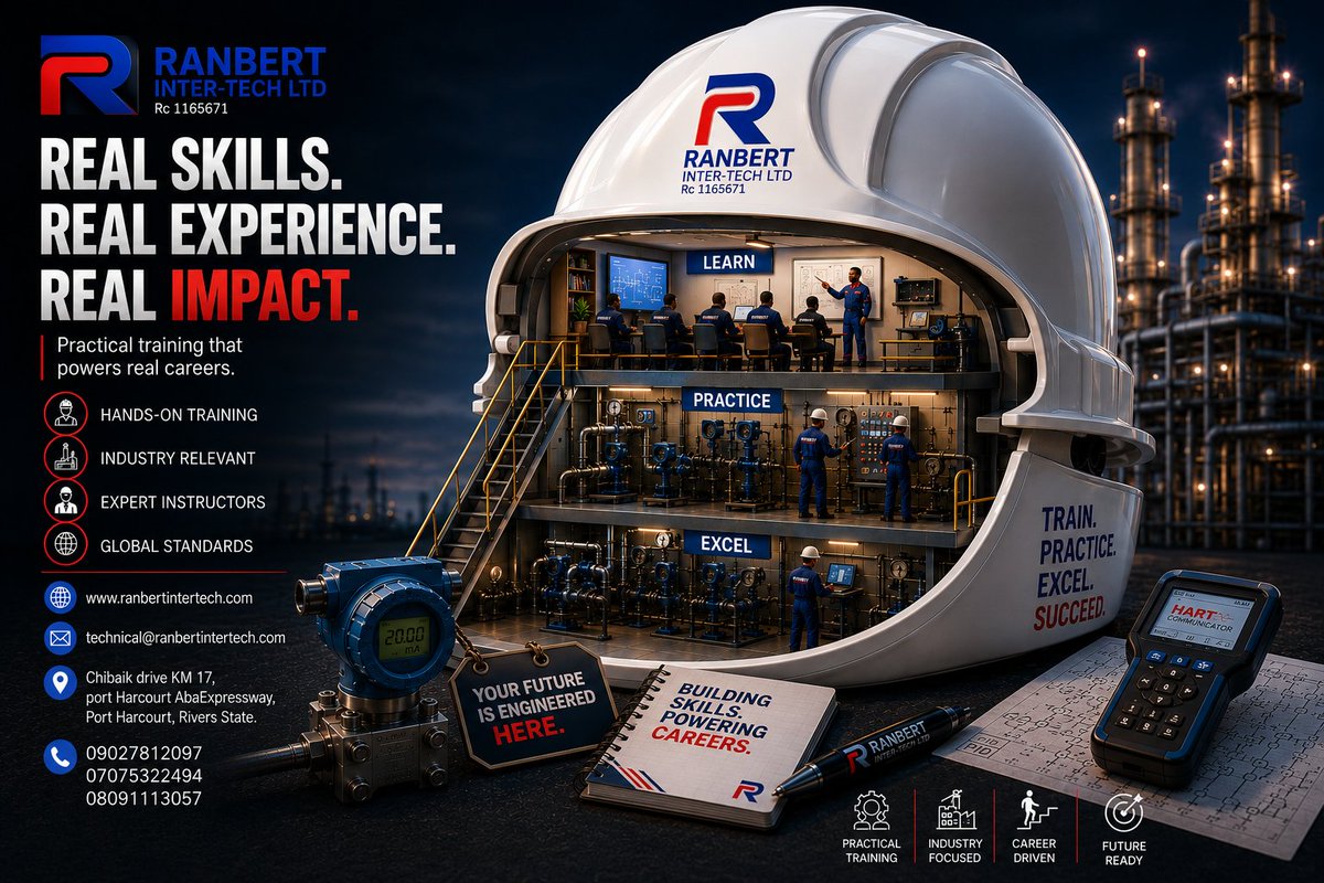 Ranbert_tech's tweet photo. At Ranbert Inter-Tech, we don't just teach theory—we build confidence through practical, industry-standard training that prepares you for real-world opportunities.
Learn. Practice. Excel. Succeed.
Your future in engineering starts today.
#RanbertInterTech #EngineeringTraining https://t.co/K9774twweM