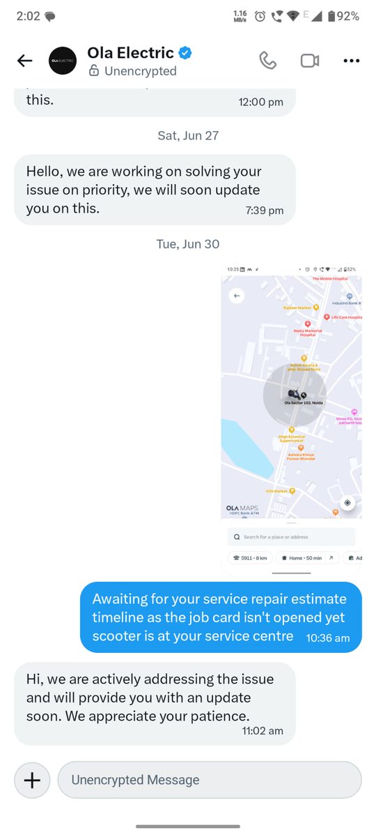 ga_rav_1202's tweet photo. @OlaElectric deliberately closed my INGRAM complaint claiming they contacted me multiple times and I was unavailable. That's false. I filed another complaint with evidence, but it was closed using the same false remark. I'm chasing you via X DMs with no response.@GrievanceDeskIN https://t.co/AgGH2Expx5