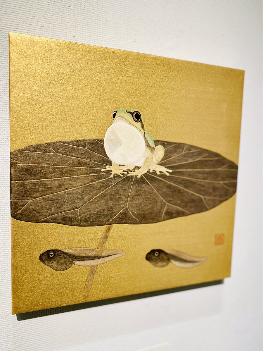 syoupchan's tweet photo. 新宿伊勢丹アートギャラリーにて木下武 個展、鑑賞。
岩絵具を何層も塗り重ねて盛り上げた後に、表面をやすりで磨くという… 日本画特有の魅力をベースに、モチーフをリアルに表現するために生み出した技法との事。
現代の日本画家の作品に出会うと、応援したくなる https://t.co/oVwfKvcICF