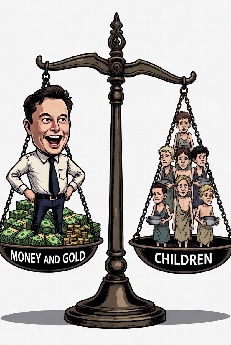 OliveAndLion's tweet photo. @mhdksafa "The world's richest man just became the world's biggest murderer of children. No spin can clean that." https://t.co/z0DsvlJKkm