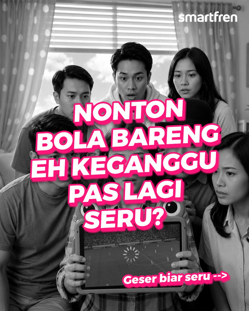 smartfrenworld's tweet photo. Mau deg-deg an nya dapet, serunya maksimal, tapi gak mau kepotong drama kuota habis di tengah pertandingan bola? Tenang, Kuota Nonstop SMARTFREN #JagoanSinyalSeIndonesia siap nemenin kamu nonton bareng sampe kelar! 🩷

#SMARTFREN https://t.co/WjPfA6AD2H