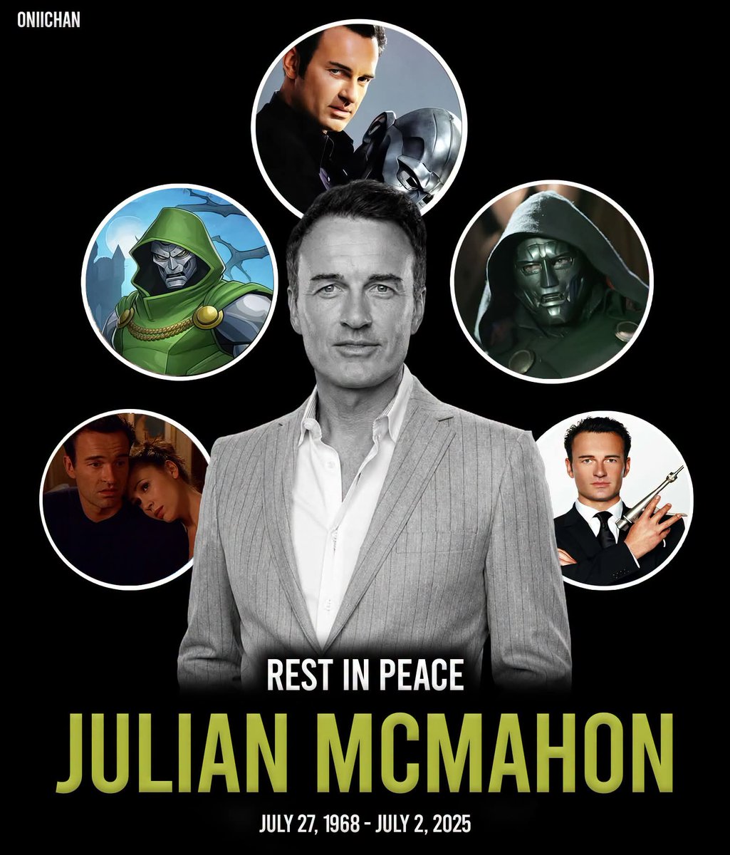 oniichanph's tweet photo. Remembering a true legend 🕊️

A true screen presence whose work left a lasting mark across television, superhero films, and generations of fans.

Julian McMahon brought charisma, intensity, and elegance to every role he played, from the complicated charm of Cole Turner in Charmed, to the unforgettable confidence of Dr. Christian Troy in Nip/Tuck, to his comic-book legacy as Victor Von Doom / Doctor Doom in Fantastic Four. He passed away on July 2, 2025, at the age of 56, after a private battle with cancer.

Some of his most memorable roles:
• Dr. Christian Troy — Nip/Tuck
• Cole Turner / Belthazor — Charmed
• Victor Von Doom / Doctor Doom — Fantastic Four
• Jess LaCroix — FBI: Most Wanted
• Detective John Grant — Profiler
• Ben Lucini — Home and Away
• Jonah — Marvel’s Runaways
• Prime Minister Stephen Roos — The Residence

Rest in peace, Julian McMahon 🕯️