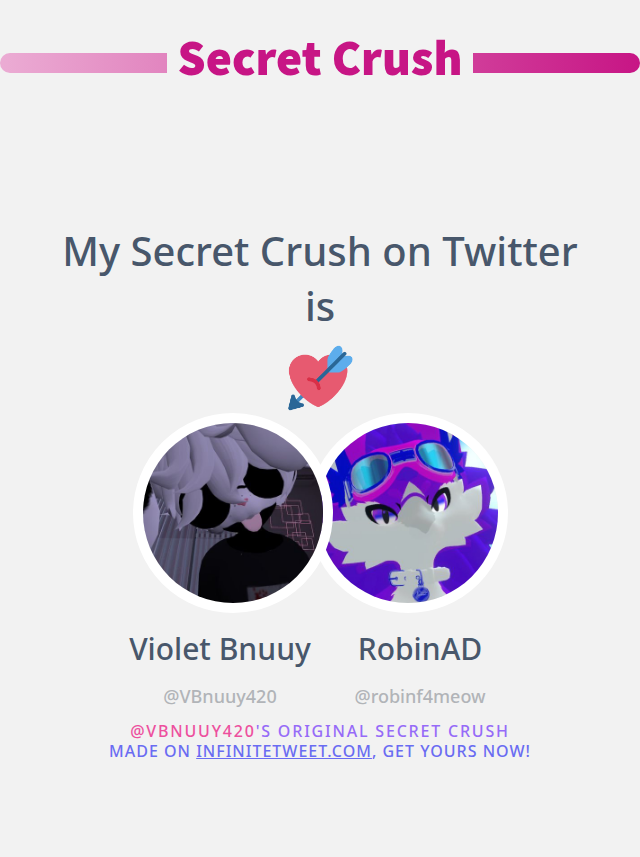 VBnuuy420's tweet photo. My Secret Crush on Twitter is @robinf4meow

➡️ infinitetweet[dot]me/secret-crush https://t.co/LrSn4gQ9TU