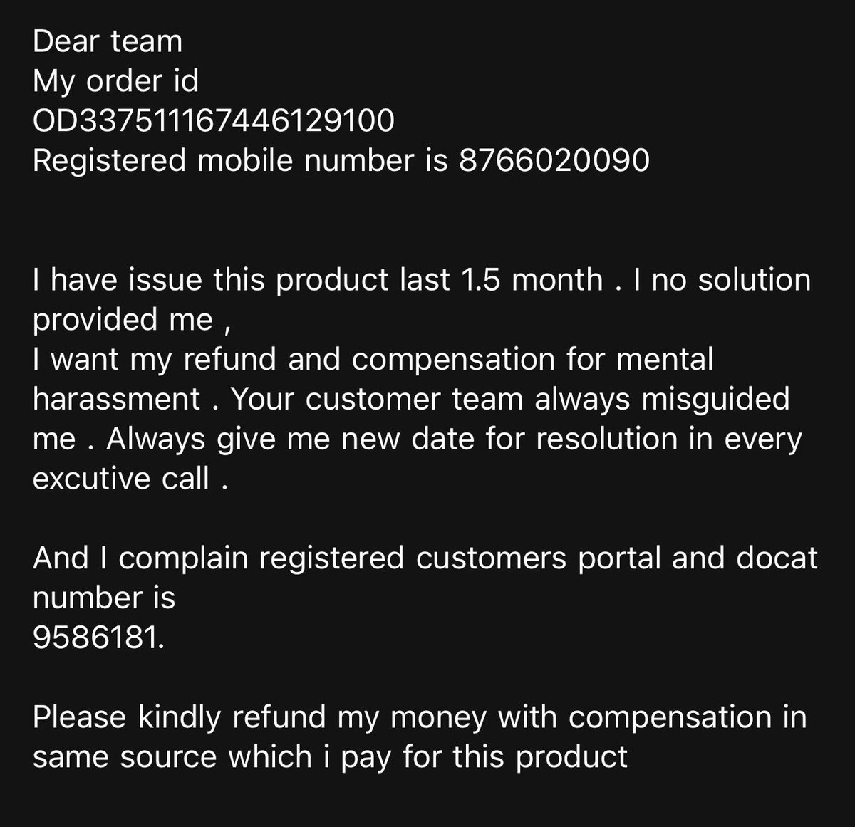 lokesyvedi's tweet photo. @Flipkart पिछले 2 महीने से फ्लिपकार्ट टीम ने परेशान किया हुआ है , ना तो सोल्युएशन कर रहे है और ना ही refund।

#fraudflipkart https://t.co/UZ4fgp2bEE