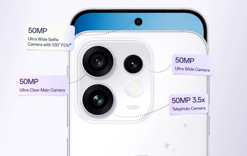 Smartprix's tweet photo. OPPO Reno16 launched with triple 50MP cameras, AI Snap Key, and six years of updates https://t.co/gXLMc7KuDK https://t.co/XB9C0L5Pj6