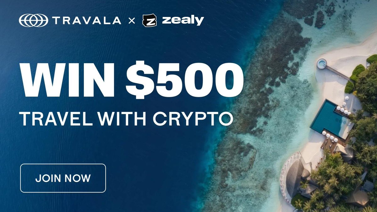 zealy_io's tweet photo. 🔥 NEW Travala Sprint is LIVE 🔥

Travel with crypto. Climb the leaderboard. Win rewards. ✈️

💰 $500 USDC total prize pool

🏆 Leaderboard Rewards

🥇 1st–10th → $12 USDC each (10 winners)
🥈 11th–50th → $7 USDC each (40 winners)

🎟 $100 raffle rewards!

📅 Sprint ends: July 31

Explore the world’s leading crypto-native travel booking platform!

👉 Join now: https://t.co/r2dnv3EFDm