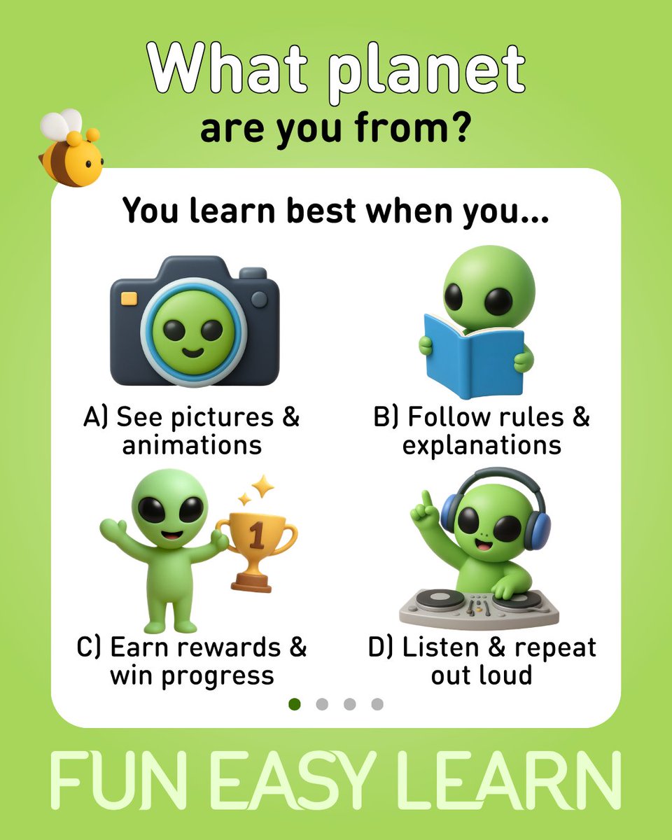 FunEasyLearn's tweet photo. Happy #WorldUFODay!👽

Ever felt like an #alien while learning a new #language? Let’s find what #languagelearning planet are YOU from!🪐

Take our quiz, count your answers, &amp; check the thread for your result👇 https://t.co/M3rvTW7ISp