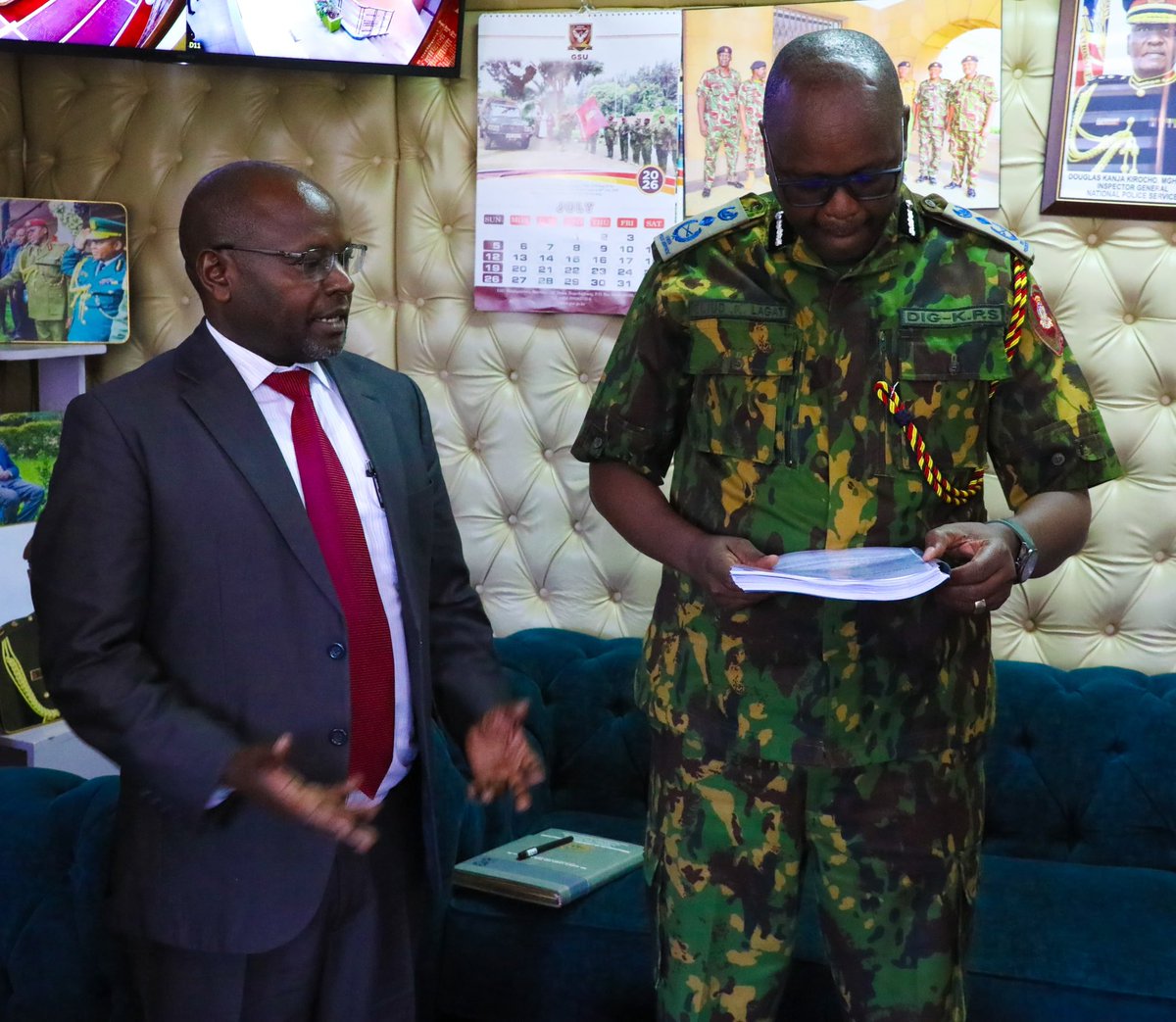 KeRRA_Ke's tweet photo. The KeRRA Director General, Eng. J.K. Magondu, together with the Deputy Director in charge of the Axle Load Control Unit, Eng. John W. Mativo, today held a meeting with the Deputy Inspector General of Police –KPS, Mr. Eliud K. Lagat, CBS.

The meeting focused on establishing a structured framework for collaboration in the management of KeRRA's four virtual weighbridges and ten mobile weighbridges across the country and the partnership aims to strengthen enforcement and ensure motorists comply with the axle load control regulations and guidelines prescribed under the Traffic Act (Cap. 403)