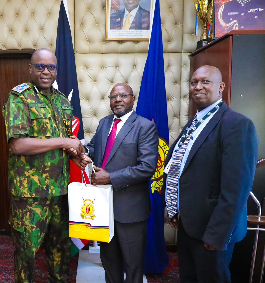 KeRRA_Ke's tweet photo. The KeRRA Director General, Eng. J.K. Magondu, together with the Deputy Director in charge of the Axle Load Control Unit, Eng. John W. Mativo, today held a meeting with the Deputy Inspector General of Police –KPS, Mr. Eliud K. Lagat, CBS.

The meeting focused on establishing a structured framework for collaboration in the management of KeRRA's four virtual weighbridges and ten mobile weighbridges across the country and the partnership aims to strengthen enforcement and ensure motorists comply with the axle load control regulations and guidelines prescribed under the Traffic Act (Cap. 403)