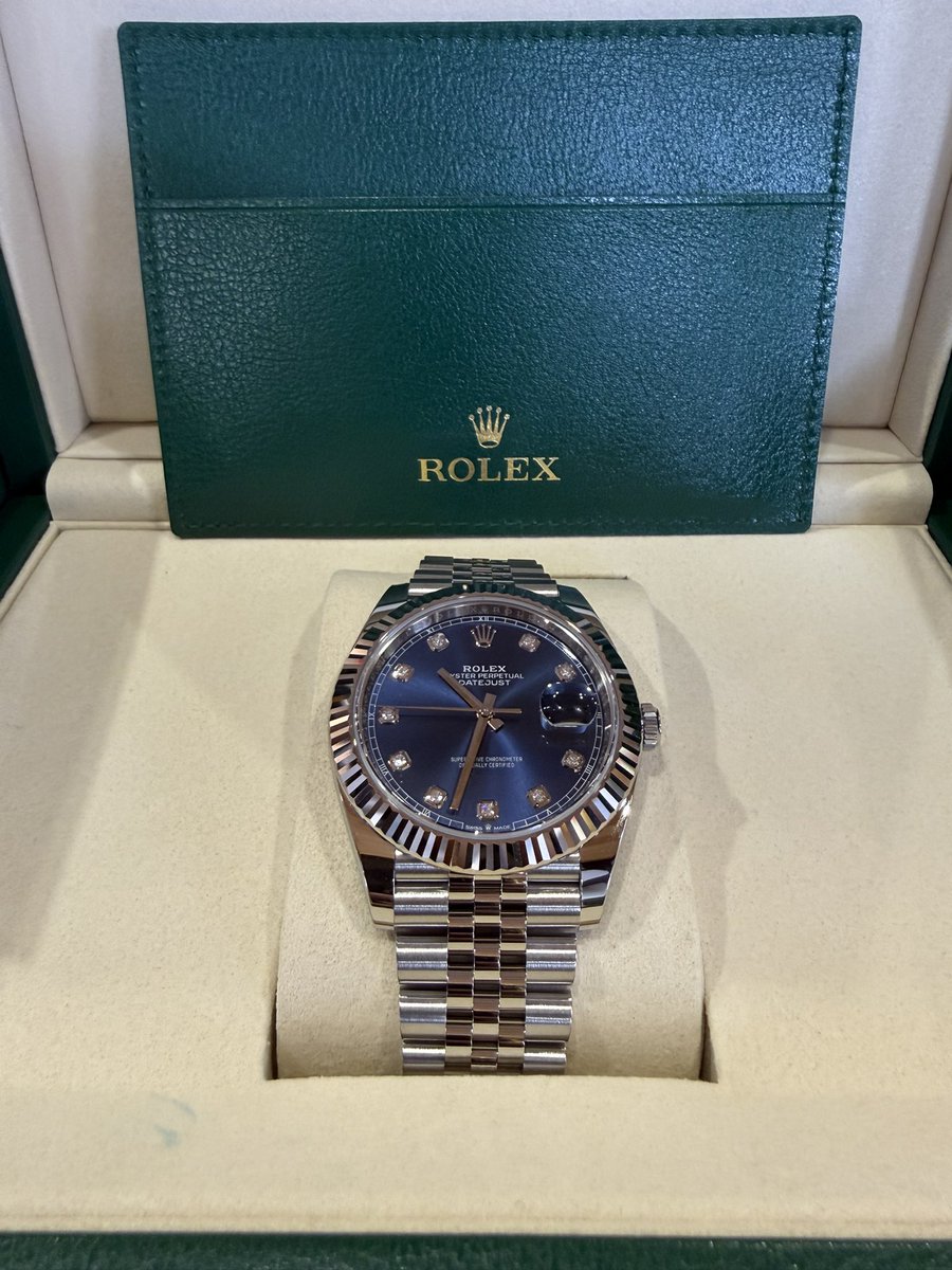 kaitorisoudan's tweet photo. 2026年6月買取紹介　未使用2026年5月

ROLEX ロレックス
デイトジャスト41 
ブライトブルー 10Pダイヤ入り
ジュビリーブレス 126334

275万買取相場

278万で買取

いつも有難うございます。

ロレックスマラソン
予約
表参道
レキシア
銀座
新宿
名古屋
ヒルトン大阪
126334G
時計買取
ロレックス買取 https://t.co/sVKMmpTlu4