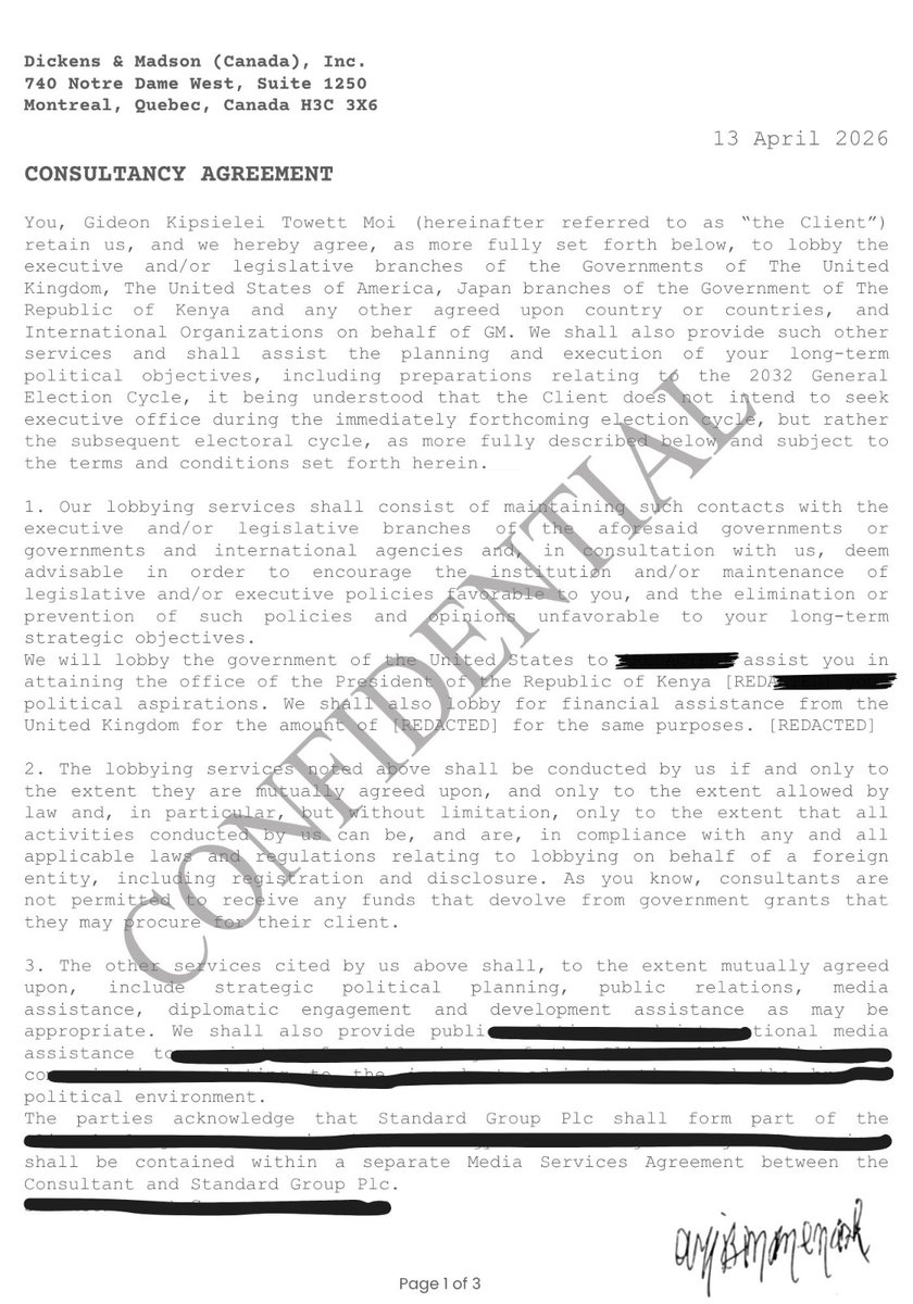 MY________08's tweet photo. The Star has accessed documents that expose Gideon Moi's $10 million plan to buy the presidency. The money came from a British Virgin Islands account, but the strings are being pulled from Canada.
RIP Standard Group
Kenyatta Coup Attempt
Gideon Abducted
#MuhooziBuysStandard https://t.co/FbYjkg9I7H