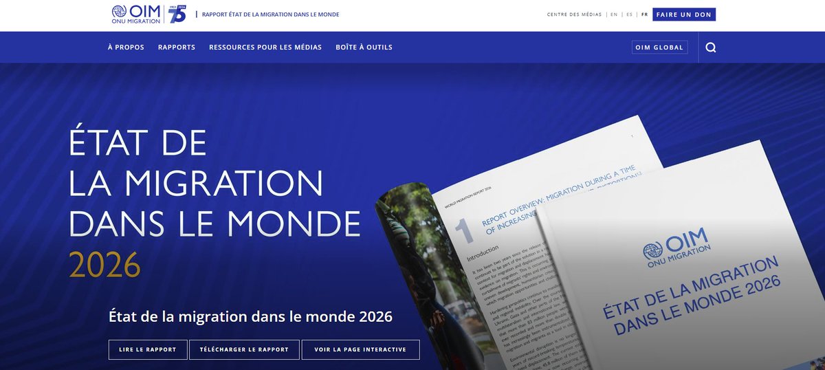 migration's tweet photo. 📢 L’OIM a lancé l’édition française du Rapport État de la migration dans le monde 2026  phare lors de l’événement « Perspectives mondiales sur les migrations : principaux constats et perspectives », organisé à l’Ambassade de France en Algérie.

➡️ https://t.co/ufSoRUz5jr https://t.co/l38MIbObD8