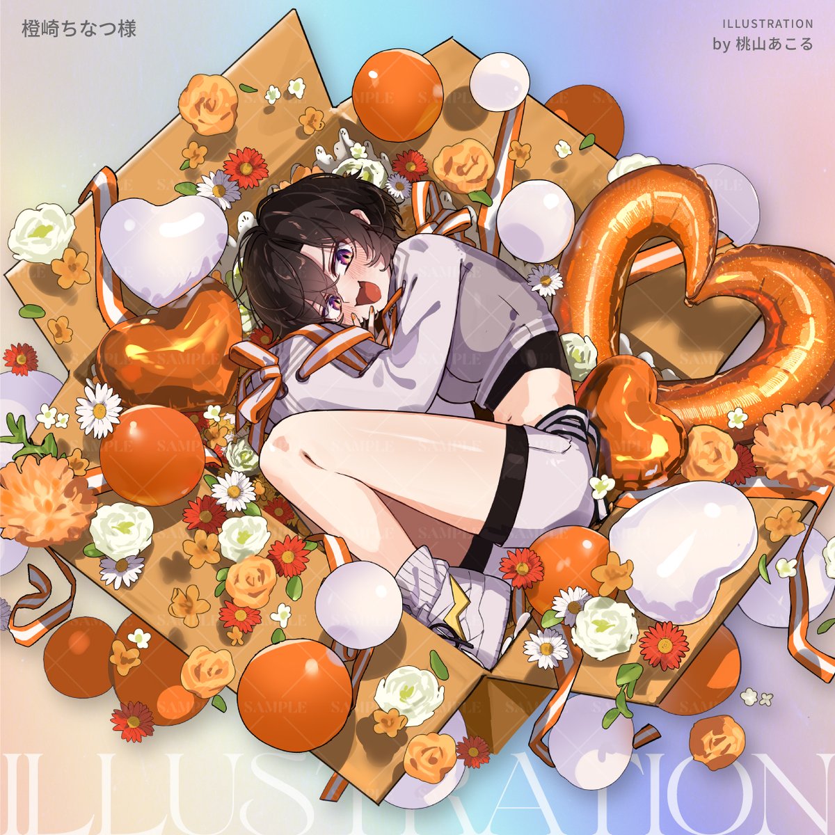 acolu00's tweet photo. 【work】
橙崎ちなつ様( @tosakichinatsu )
初のソロイベント
『ちないんざぼっくす！』の
キービジュアルを制作させていただきました！

ちなつ様が以前リスナー様から送られた、フラスタのお花やバルーンを、一緒にぎゅっと詰めています🌙☀️ 🧡

ご依頼ありがとうございました🌸
#有償依頼 https://t.co/4Te0hQLNag