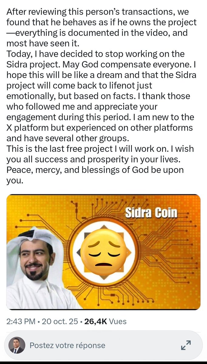 Mdridi1988's tweet photo. 📅 October 20, 2025. I exposed the deception and shared a video after discovering manipulation by one of the developers. I announced my departure from Sidra, but later chose to continue.
Today, Alhamdulillah, the truth has become clear.
⚖️ Truth always prevails. 🤲 Alhamdulillah. https://t.co/0gWs9HyEBB