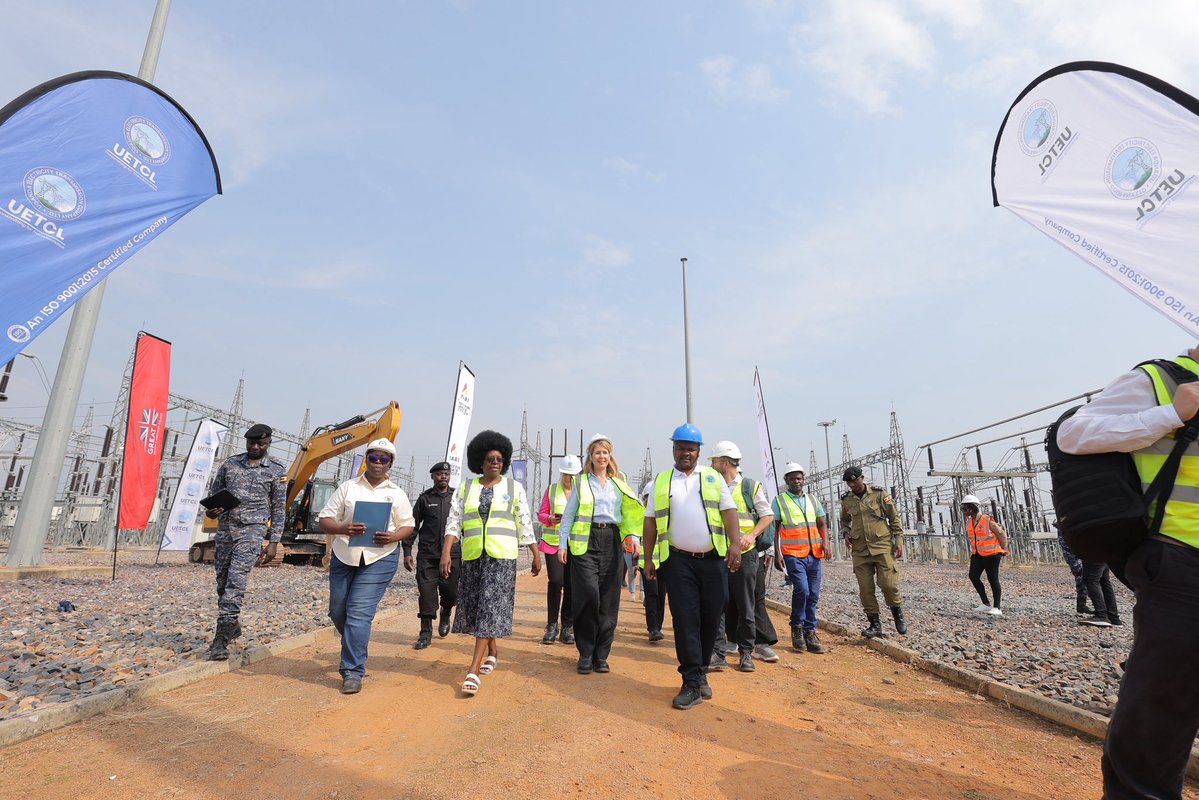 uetcl's tweet photo. 📸 The moment we've been waiting for! Dignitaries take part in the ceremonial groundbreaking, marking the official start of the Amari Power Transmission Project. 

This project will upgrade the Tororo, Mbarara North, Mbarara South and Nkenda substations, reinforcing Uganda's transmission network to deliver more reliable electricity at home and strengthen regional power trade.

In pictures, Rt Hon Baroness Chapman - UK Minister of State for International Development & Hon. @DrMusenero - Minister @MEMD_Uganda flag off to signify the commencement of the project.