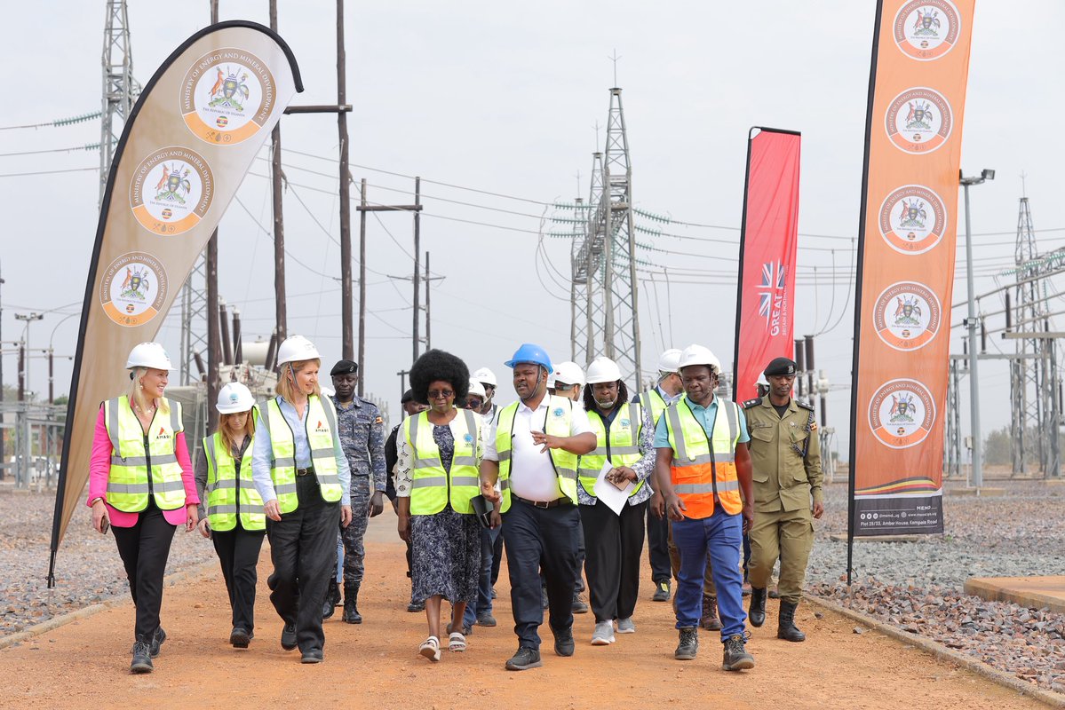 uetcl's tweet photo. 📸 The moment we've been waiting for! Dignitaries take part in the ceremonial groundbreaking, marking the official start of the Amari Power Transmission Project. 

This project will upgrade the Tororo, Mbarara North, Mbarara South and Nkenda substations, reinforcing Uganda's transmission network to deliver more reliable electricity at home and strengthen regional power trade.

In pictures, Rt Hon Baroness Chapman - UK Minister of State for International Development & Hon. @DrMusenero - Minister @MEMD_Uganda flag off to signify the commencement of the project.