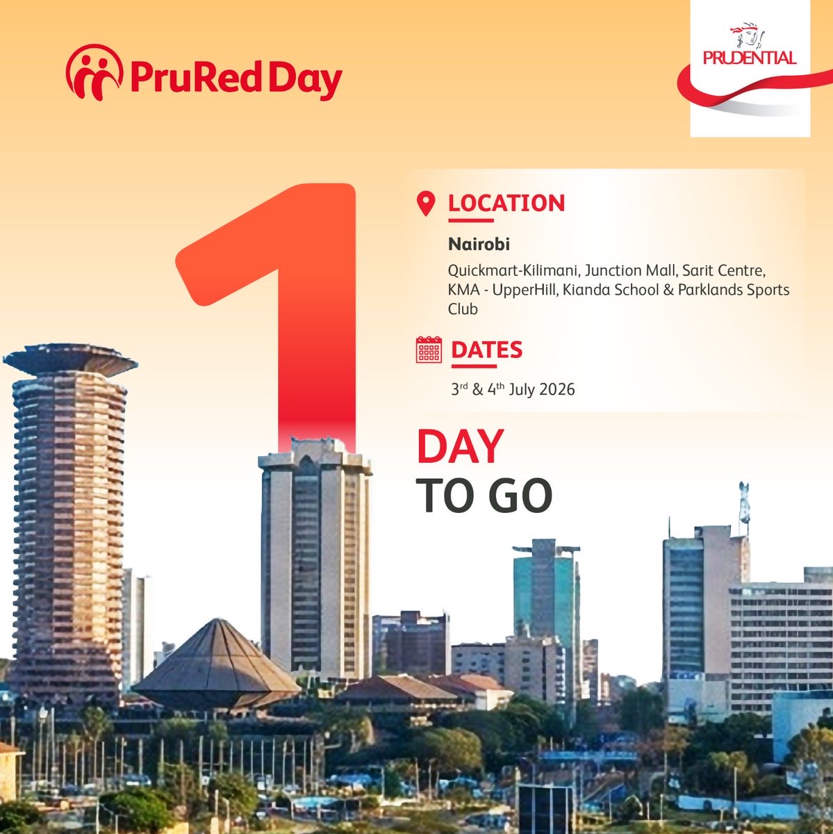 PrudentialKenya's tweet photo. 𝗦𝗲𝗲 𝘆𝗼𝘂 𝘁𝗼𝗺𝗼𝗿𝗿𝗼𝘄, 𝗡𝗮𝗶𝗿𝗼𝗯𝗶! 📍
This Friday, our Financial Advisors will be across Nairobi, ready to help you protect what matters most and build a more secure future for you and your loved ones. We look forward to meeting you.

#PruRedDay | #ALifeTimeOfProtec https://t.co/xMsCWf2VS2