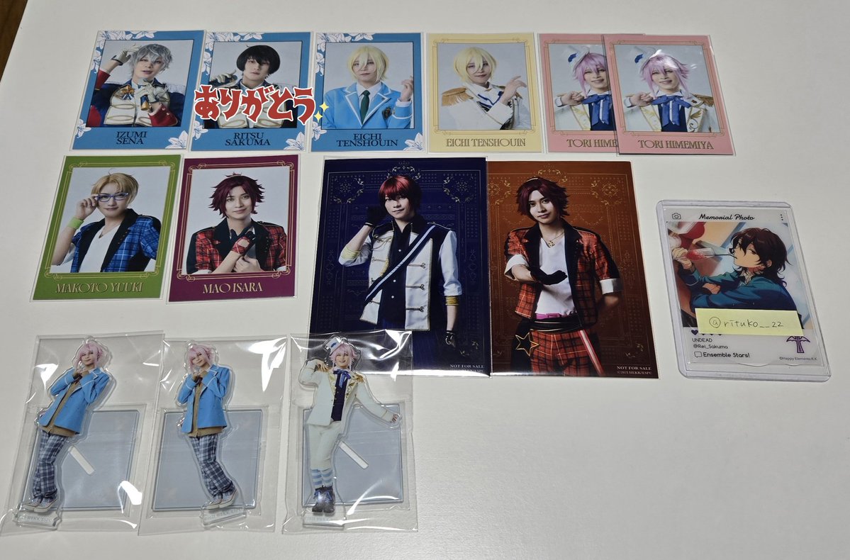 rituko__22's tweet photo. 【交換】あんステ 返礼祭 レクイエム ランダム チェキ アクスタ 特典

【譲】泉司英智桃李真真緒

【求】チェキ:嵐(返礼祭) >>レオ·凛月
特典:レオ 凛月 嵐
アクスタ:レオ(返礼祭) 嵐 凛月(ユニット衣装)

郵送のみ、ツイフィあり
友人分で求めております
難しいと思いますが、よろしくお願いします🙇‍♀️ https://t.co/UO3xhiBesh