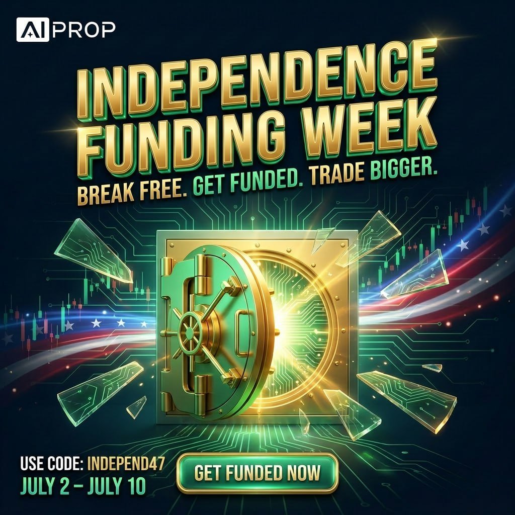 CoinStratGlobal's tweet photo. 🇺🇸 Independence Funding Week is LIVE!
Break free from small capital.

🚀 15% OFF Limited-time funding deal 
📅 July 2 – July 10. CODE: INDEPEND47

Trade bigger. Think bigger.

👉 Join before the offer ends: https://t.co/obxxq2Pt0L https://t.co/EA0E8Pl2ed