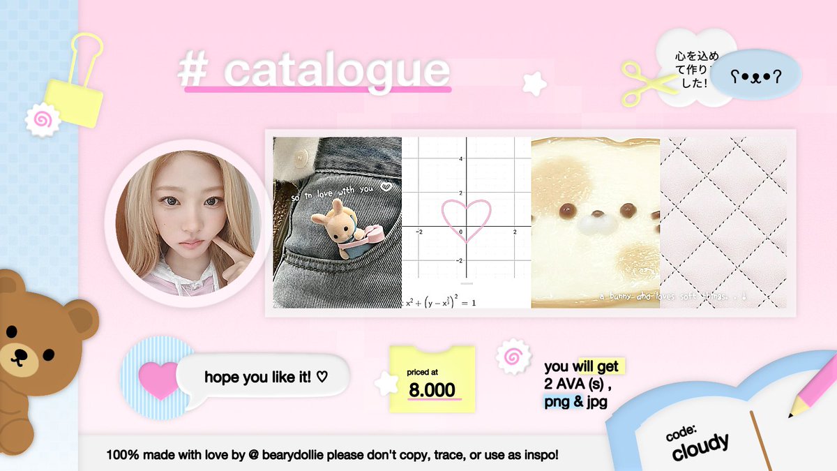bearydollie's tweet photo. reposts are appreciated!

hello..! aku ada 3 layout h2h (stella, ian, juun) dengan price tertera di pict. yang mau boleh adopt lewat dm ku yaa 🤍

#bealanja https://t.co/kMwW50BzMO