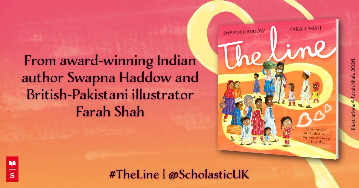 scholasticuk's tweet photo. When a line divides the country of India, a little girl and her family are forced to leave their home. On her journey, the girl thinks about how she would draw lines that brought people together and make the world a better place if she was in charge.

#TheLine is available today! https://t.co/4rdg7tHsRQ