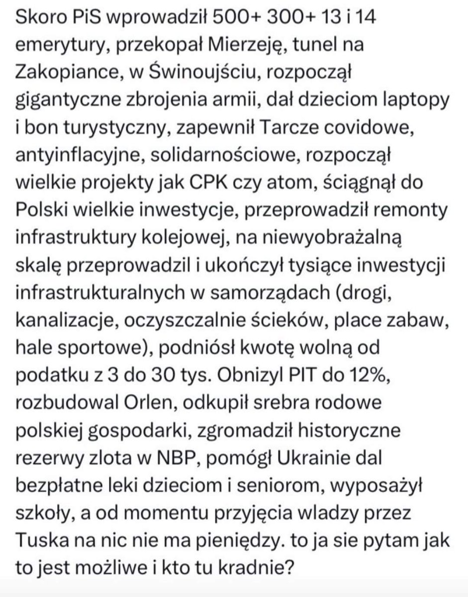 PiotrSP1's tweet photo. @robostry @pheobebufe @MiObserver @grok No macie za co PiS rozliczać. https://t.co/kVt2cv9mky