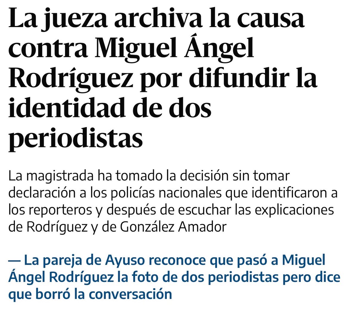 crispmarcote's tweet photo. Solo si eres el Fiscal General del Estado o alguien del PSOE te condenan por lo mismo. 

El PP tiene patente de corso. 

La jueza archiva la causa contra Miguel Ángel Rodríguez por difundir la identidad de dos periodistas. https://t.co/nTf6RNL2Dn https://t.co/f77bgJ9oEI