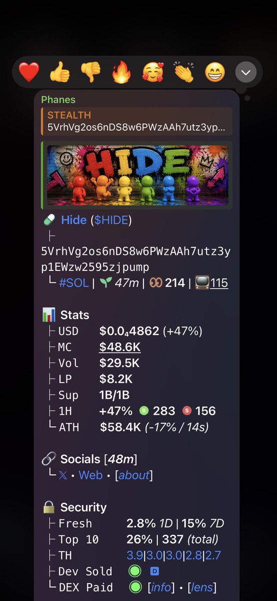 stealthcalls's tweet photo. Watch your entry on $HIDE
Gamble for now (High risk)
CA

5VrhVg2os6nDS8w6PWzAAh7utz3yp1EWzw2595zjpump https://t.co/teQDzBEnzp