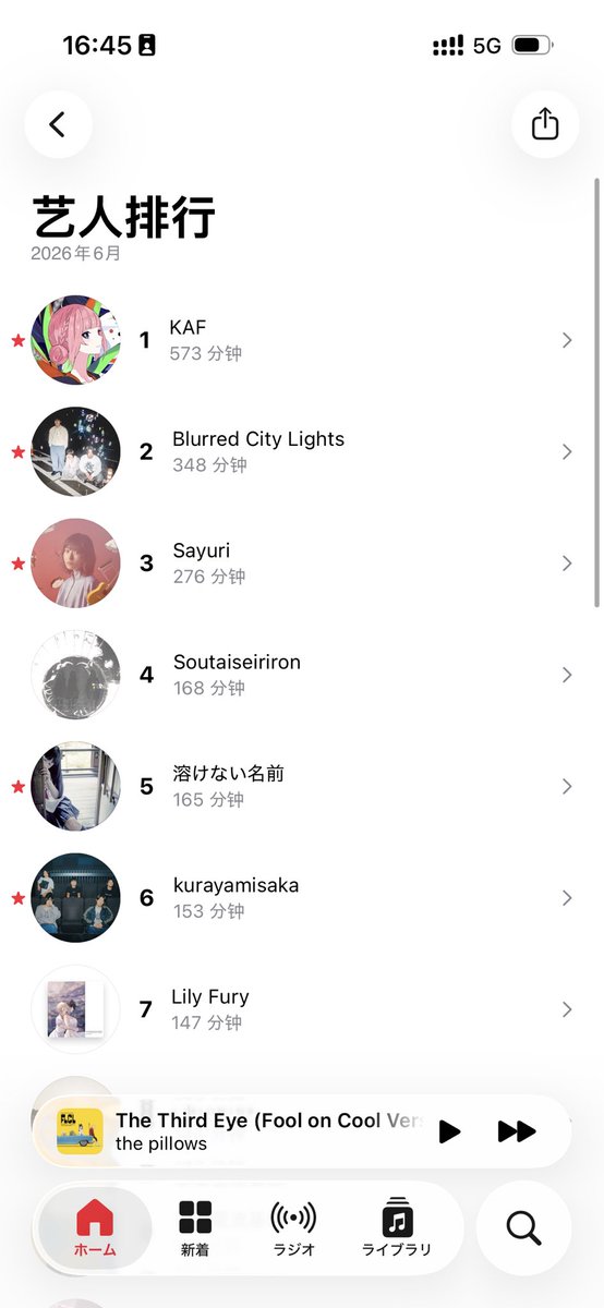 synokp's tweet photo. 连续六个月听歌第一都是花谱🥹永爱
不怎么听摇滚的我最近突然迷上了盯鞋，九月去日本正好可以看BCL的live，又幸福了
#AppleMusicReplay #花譜 #BlurredCityLight https://t.co/DujxbhnYUd