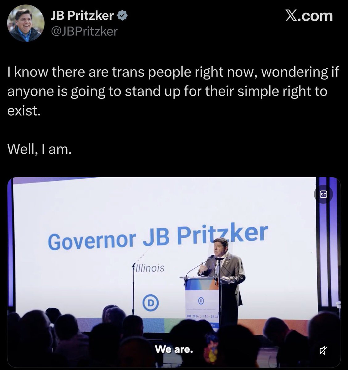 sappholives83's tweet photo. Governor Pritzker has decided to put his brother’s fetish above the rights and safety of women and girls, and to throw his weight behind the idea that women are what men say we are. https://t.co/EJE2eLNGPV