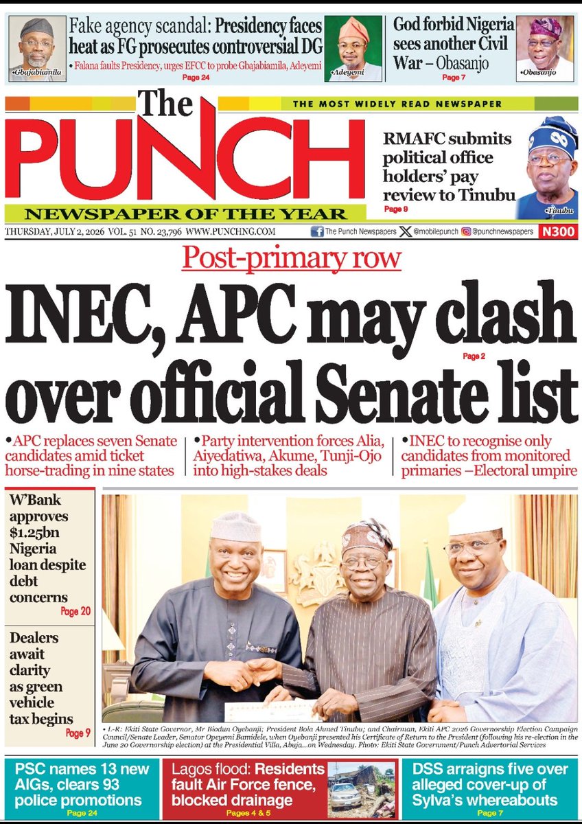 tolaogunnubi's tweet photo. #ENGCOD #4MILLION #Abuja #Newspaper #BreakingNews #Nigeria #Headlines Ogun State Congratulations Rinu The 86th Olise Senegal Harry Kane Janice Balogun Tielemans Gordon Lukaku Mbappe Germany Adeboye Brazil Madueke Bosnia Rashford Ismaila Sarr EFCC Invest Anambra Gbaja World Cup https://t.co/Pozl2CEJSs