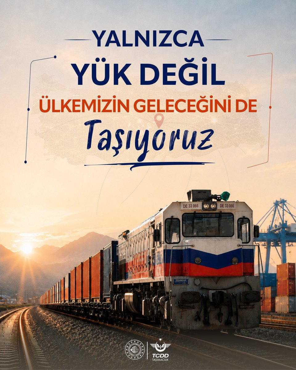TCDDTasimacilik's tweet photo. Bilmenizi istedik!

Bindiğimiz otomobillerden evimizdeki beyaz eşyalara, oturduğumuz binalardan üstünden geçtiğimiz köprülere kadar modern yaşamın her yerine demiryollarımızın imzasını atıyoruz, gururla.

Her yıl 6,5 milyon ton demir cevherini maden sahalarından teslim alıyor; binlerce kilometreyi aşan uzaklıktaki demir-çelik tesislerine güven içinde, daha az maliyetle ve çevre dostu faaliyetlerimizle ulaştırıyoruz.

Her biri 55 ton demir cevheri taşıyabilen, yaklaşık 30 vagonluk bir trenimizle 60 tırın yüküne eş değer demir cevherini biz tek seferde taşıyoruz.

Biz yalnızca yükü taşımıyoruz. Demirden yollarımızda yaptığımız her seferde ülkemizin üretimine güç, ekonomisine değer, kalkınmasına ivme katıyoruz.

Ülkemizin sanayisini, üretimini, kalkınmasını ve geleceğini raylar üzerinde inşa ediyoruz: sessizce, durmaksızın, azim ve kararlılıkla. Türkiye için, üretim için, gelecek için!

#TürkiyeHızlanıyor 🇹🇷