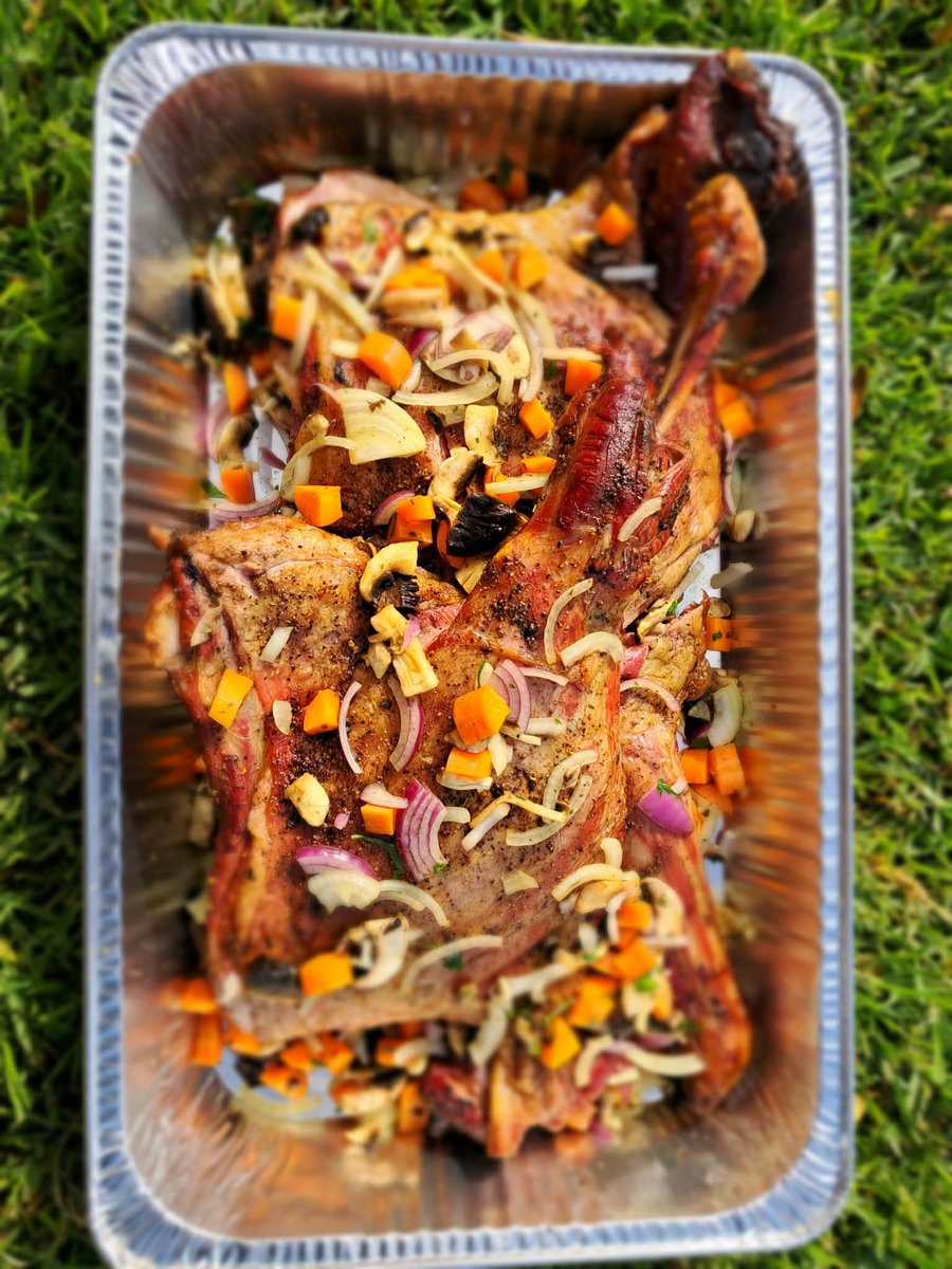 LauraHillsLamb's tweet photo. I kinda over catered for the Goat Levy Consultation gathering at Quorn tomorrow. I had two goats smoked, and some turned into Shepherd's pies. #goats #bbq #smokedmeat #redmeat 
Not too late to register.

@chefsamuelburke rate this goat.
 
Taste tests tomorrow. https://t.co/OPtBdGfyzG