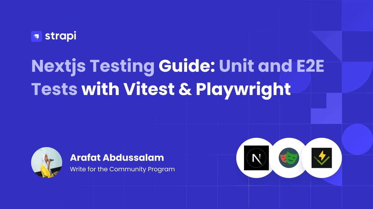 strapijs's tweet photo. http://Next.js Testing: Unit and E2E with Vitest and Playwright

🚀 Unit tests with Vitest, E2E with Playwright
✅ Covers both layers end to end

👉 Guide: https://t.co/uBqL04UjF0 https://t.co/uBqL04UjF0 https://t.co/dMdfdPoIx2