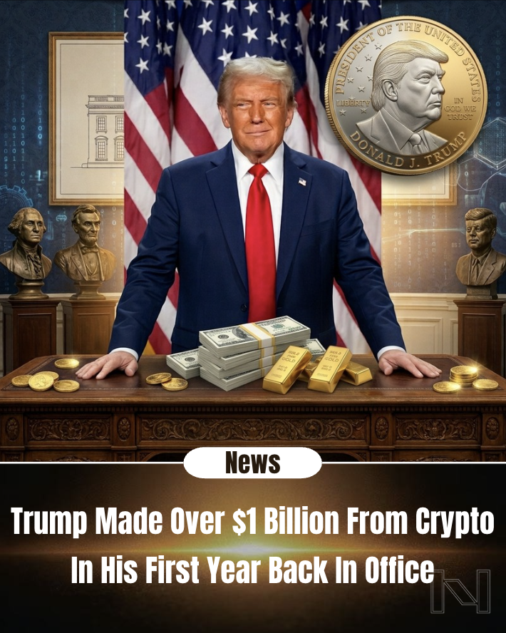 NeuralfinTechAI's tweet photo. Newly released federal financial disclosures reveal that President Donald Trump earned nearly $1.2 billion from cryptocurrency ventures during his first year back in office.

Follow NeuralFin for more information. https://t.co/RFjMsk5knc