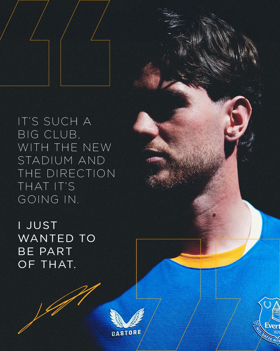 Everton's tweet photo. "It was always going to be Everton..."

Hayden Hackney's first words as a Blue. 💙