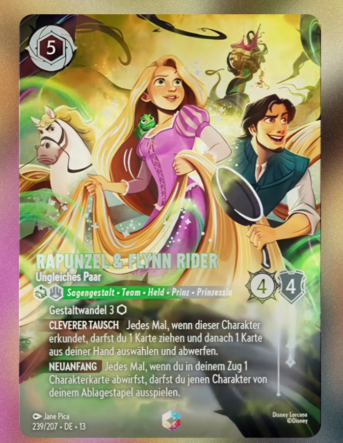 AmityTCG's tweet photo. Rapunzel & Flynn Rider Enchanted! #DisneyLorcana #AttackofTheVine https://t.co/Hg24Ts9bYd