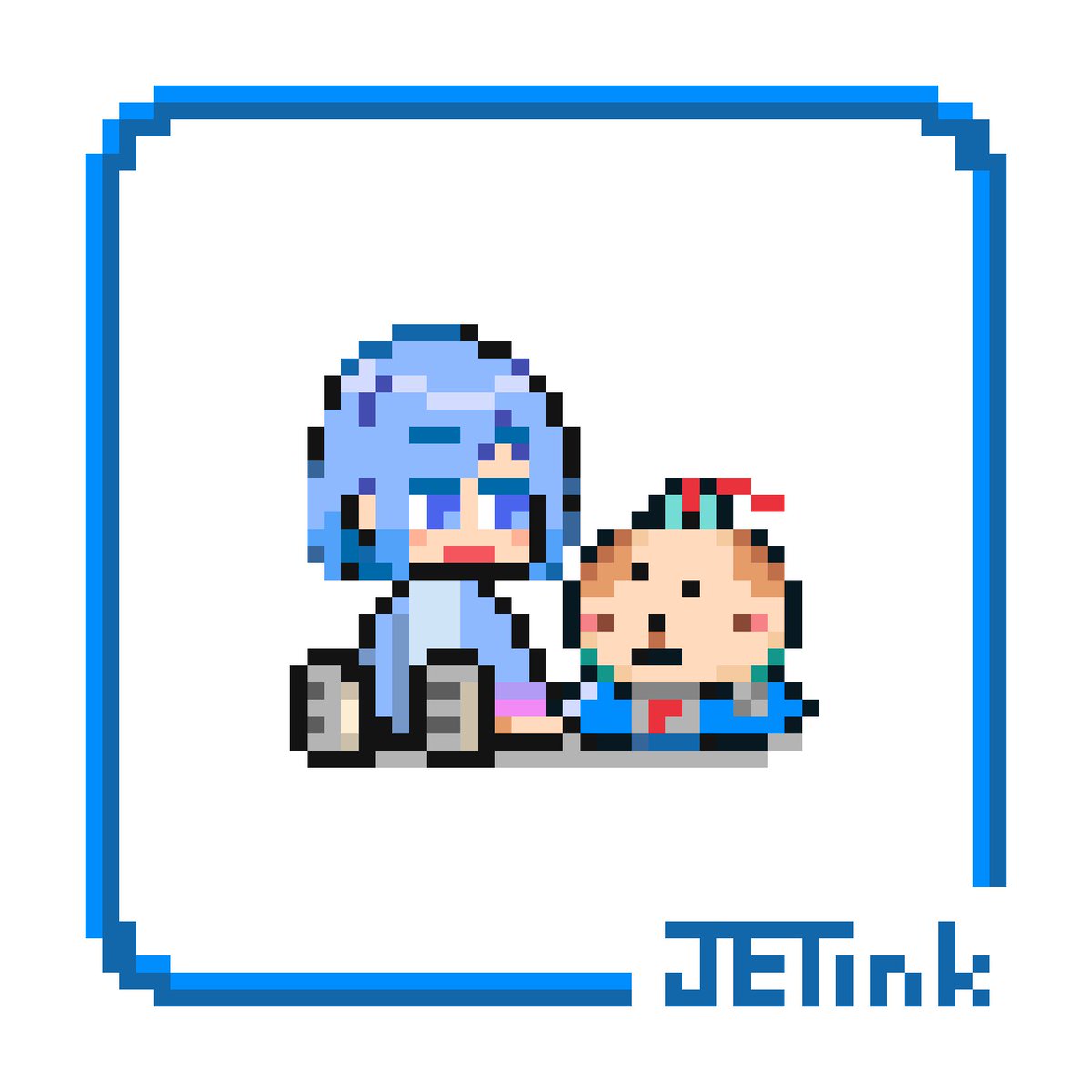 ドット絵版のミネぷう（ミネシスとぷうちゃん）を描くのが（打つのが