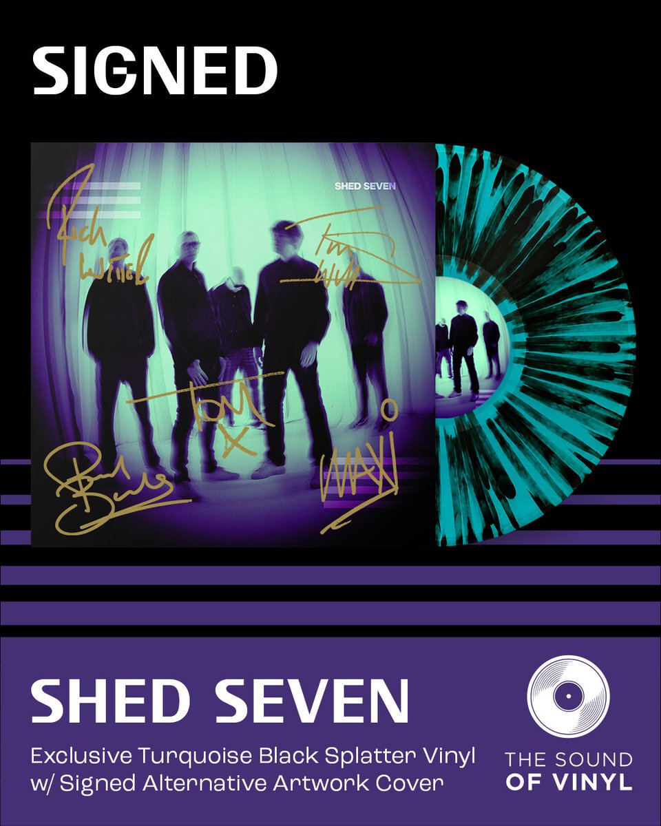 TheSoundofVinyl's tweet photo. SIGNED + EXCLUSIVE! Shed Seven - Shed Seven

Shed Seven return with their self-titled seventh studio album, available as an exclusive Turquoise &amp; Black Splatter Vinyl edition with a signed alternative artwork cover!

Pre-order now >> https://t.co/daaoXfeMU6 https://t.co/I6ijabFygH