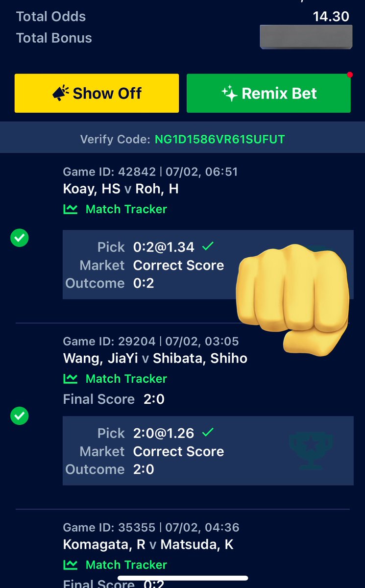 offishalfearwiz's tweet photo. Tossed ✅✅✅✅in 14 odds 🎾 🎾🎾
Congratulations to y’all
Drop your won tickets 🎫 here https://t.co/HLZuhDXnuL