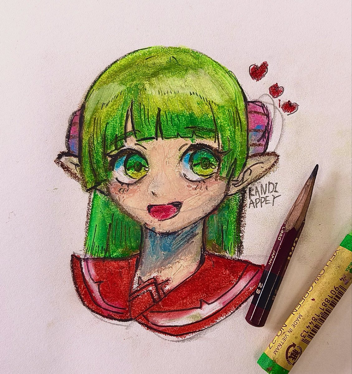 KandiAppey's tweet photo. 久々にアナログで描きたくなってクレヨンでくらりん描いたよ
#魔入間 https://t.co/fRP8qq0jmF