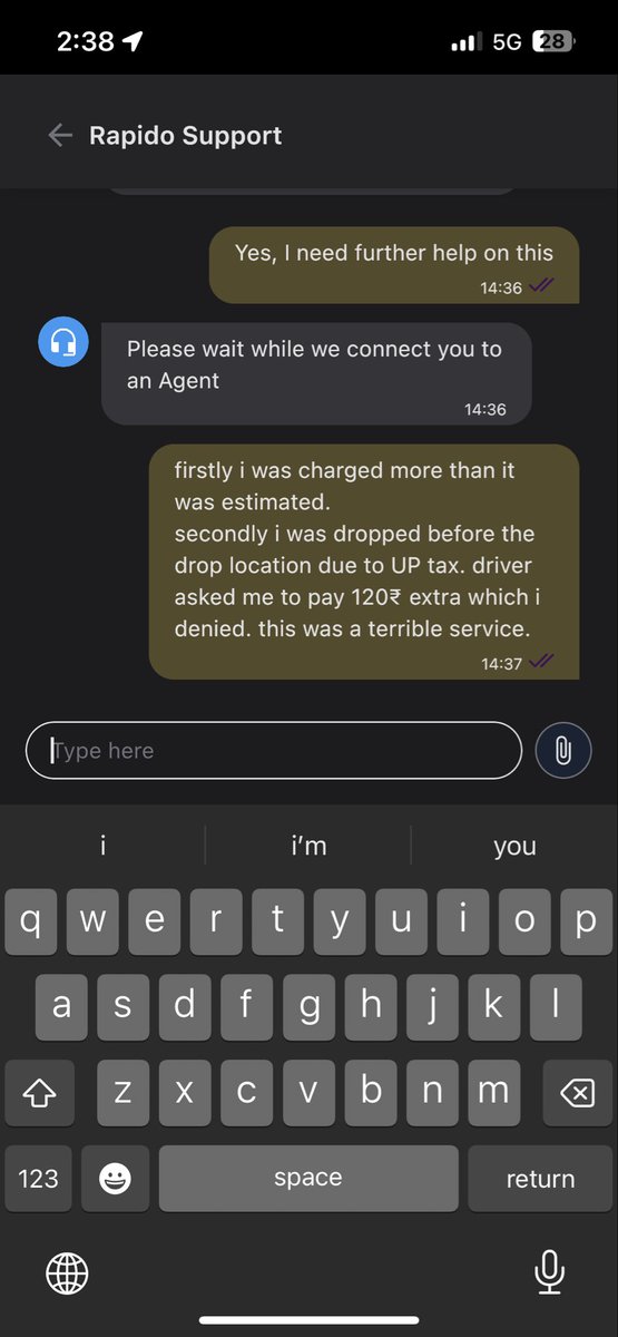 arhambokariaa's tweet photo. @rapidoapp_ this is my second time contacting your customer support and it always gets stuck when connecting to an agent. i mean you should really work on this and please solve my issue at the earliest. https://t.co/uxQf6xZLGk
